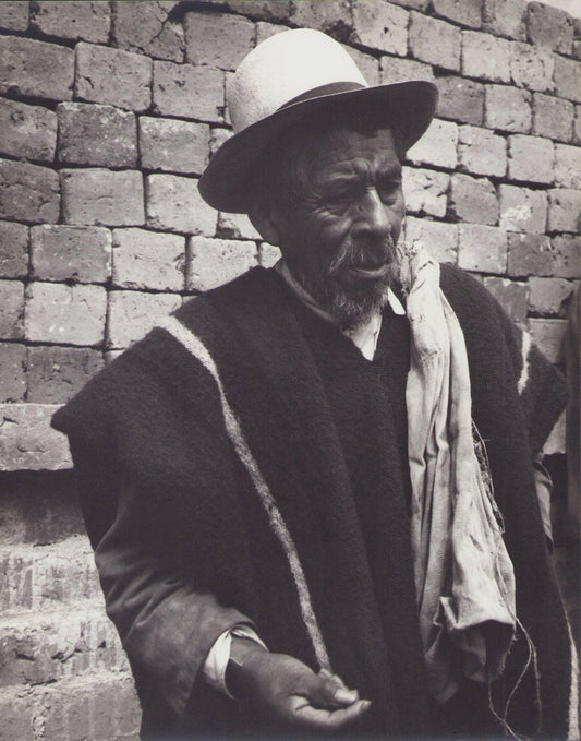 Hanna Seidel, Ecuadorian Man's Handicraft, Black and White Photograph, 1960s