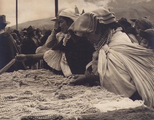 Hanna Seidel, Ecuadorian People at Market, 1960s, Black and White Photograph-DYV-1401412