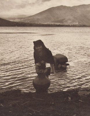 Hanna Seidel, Ecuadorian Woman in Lake, Black and White Photograph, 1960s-DYV-1397879