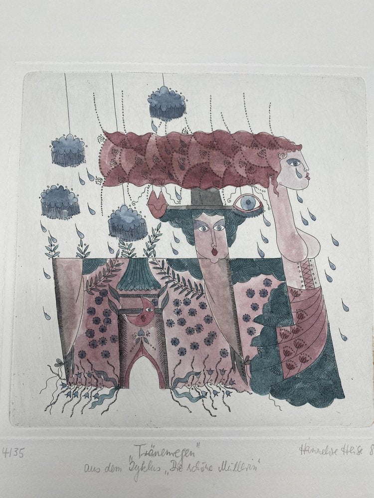 Hannelore Heise, Tränenregen from Die Schöne Müllerin Cycle, 1986, Color Lithograph