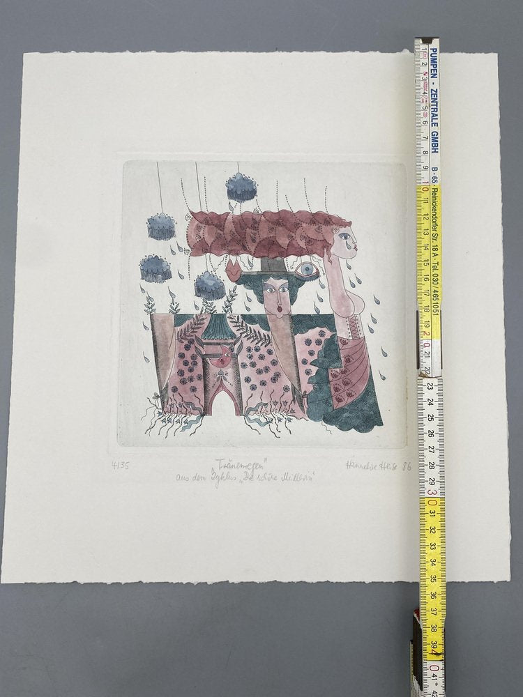 Hannelore Heise, Tränenregen from Die Schöne Müllerin Cycle, 1986, Color Lithograph