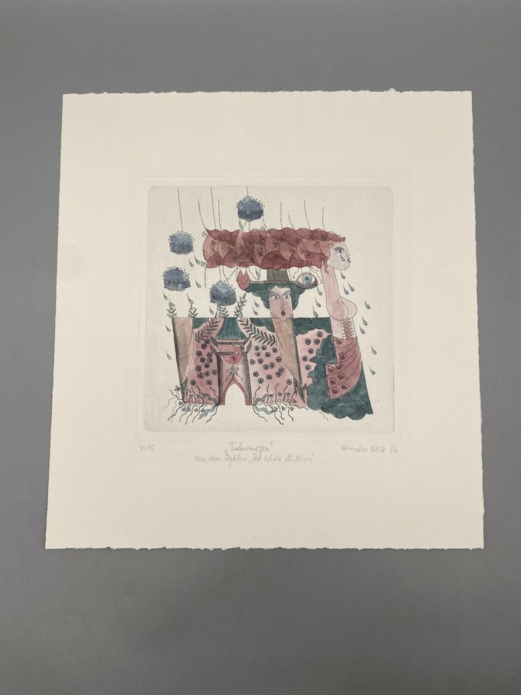 Hannelore Heise, Tränenregen from Die Schöne Müllerin Cycle, 1986, Color Lithograph