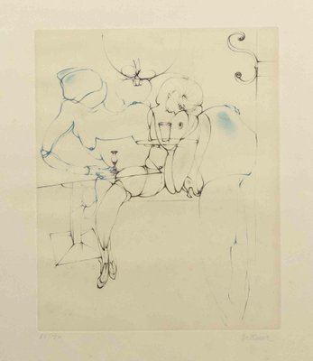 Hans Bellmer, Interior with Figure, 1971, Original Etching-ZCI-987356