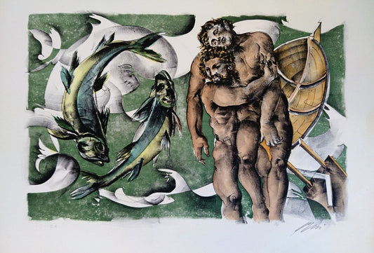 Hans Erni, Dames des Décans: Poissons, Lithograph, 1970s