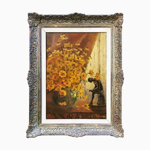 Hans Geissel, Daisies, Oil, Framed-BGS-1268585