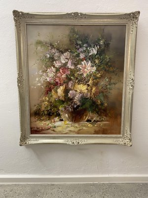 Hans Rohac, Flower Still Life, Oil on Canvas, 1950s-CZ-1706491