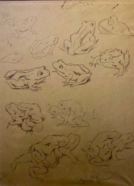 Hans Thoma, Study Frogs, 1890s, Pencil & Paper