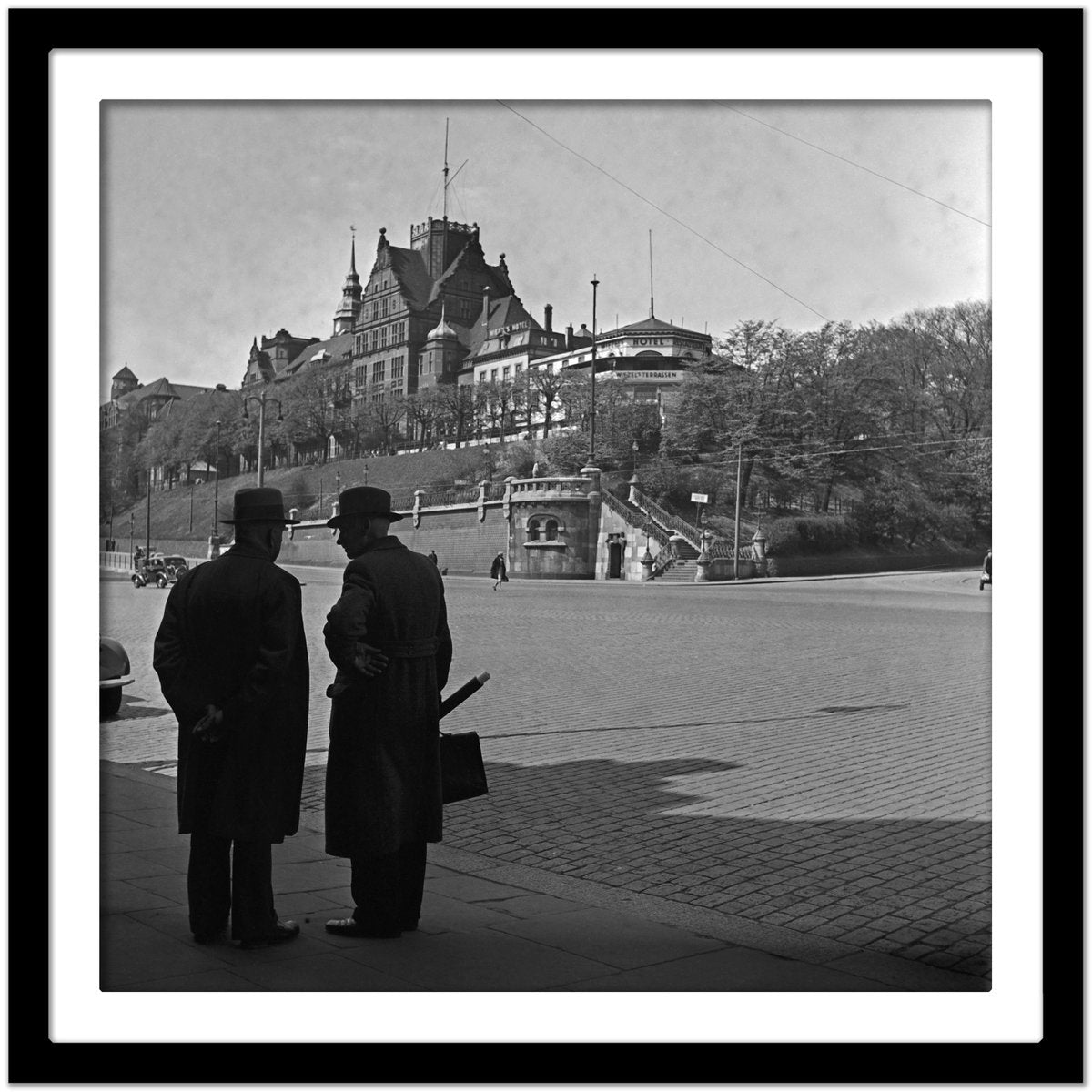 Harbor Hospital at Hamburg St. Pauli and People, Germany 1938, Printed 2021