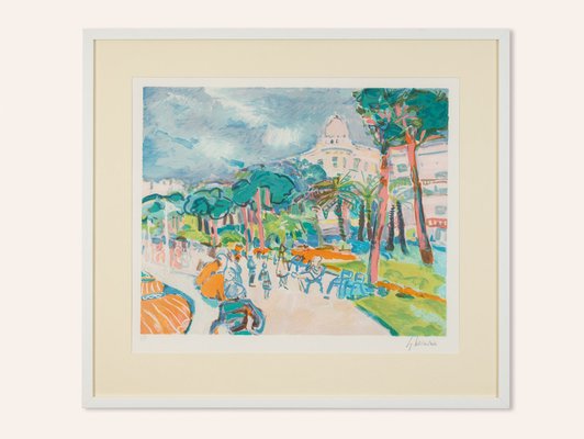 Harbor Promenade, Color Lithograph-GPP-1031001