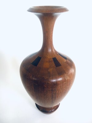 Hardwood Art Vase by Maurice Bonami for De Coene Frères, Belgium, 1950s-RQV-1388863