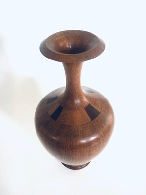 Hardwood Art Vase by Maurice Bonami for De Coene Frères, Belgium, 1950s-RQV-1388863