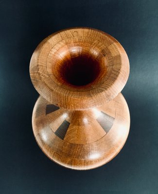 Hardwood Art Vase by Maurice Bonami for De Coene Frères, Belgium, 1950s-RQV-1388863