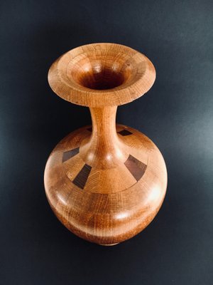 Hardwood Art Vase by Maurice Bonami for De Coene Frères, Belgium, 1950s-RQV-1388863