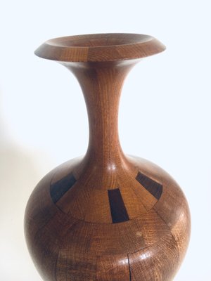 Hardwood Art Vase by Maurice Bonami for De Coene Frères, Belgium, 1950s-RQV-1388863