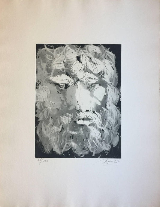 Head of Oedipus - Original Etching by Giacomo Manzù - 1970 1970