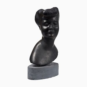 Head of Woman - Original Bronze Sculpture by Emilio Greco - Second Half of 1900 Second Half of 20th Century-ZCI-756025