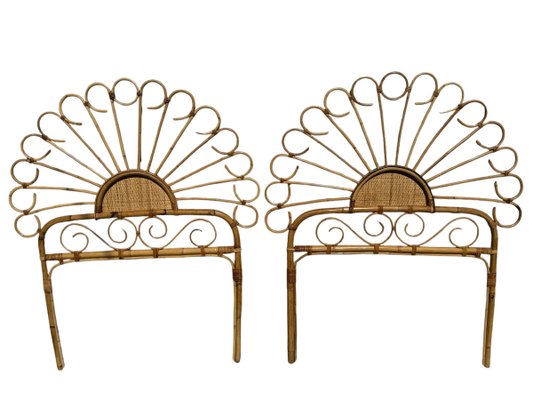 Headboard in Bamboo and Rattan, Handcrafted Côte Dazur, France, 1960s, Set of 2-SDV-2020003