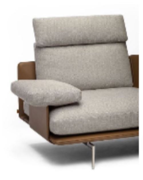 [Optional] GET BACK - Sectional leather and fabric sofa - Headrest