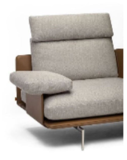 [Optional] GET BACK - Sectional leather and fabric sofa - Headrest