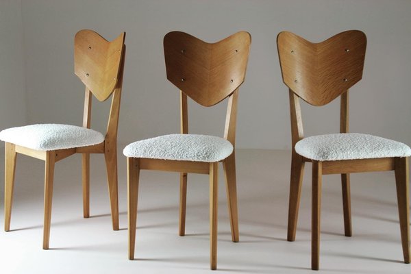 Heart Model Chairs attributed to René-Jean Caillette, France, 1950s, Set of 6-OTV-1397718