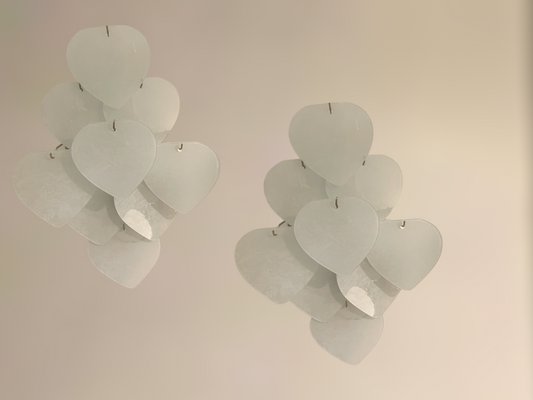 Heart Shaped Glass Sconces, 1980s, Set of 2-JJC-1417011