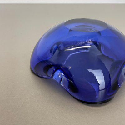 Heavy Blue Murano Glass Shell Bowl or Ashtray, Italy, 1970s-QZ-1053205