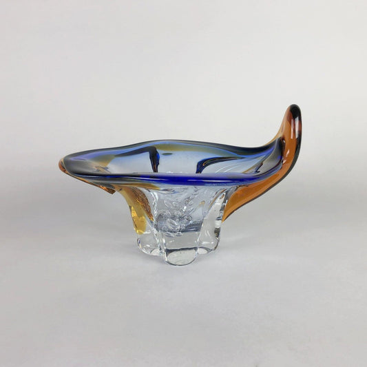 Heavy Bohemian Art Glass Bowl, 1960s