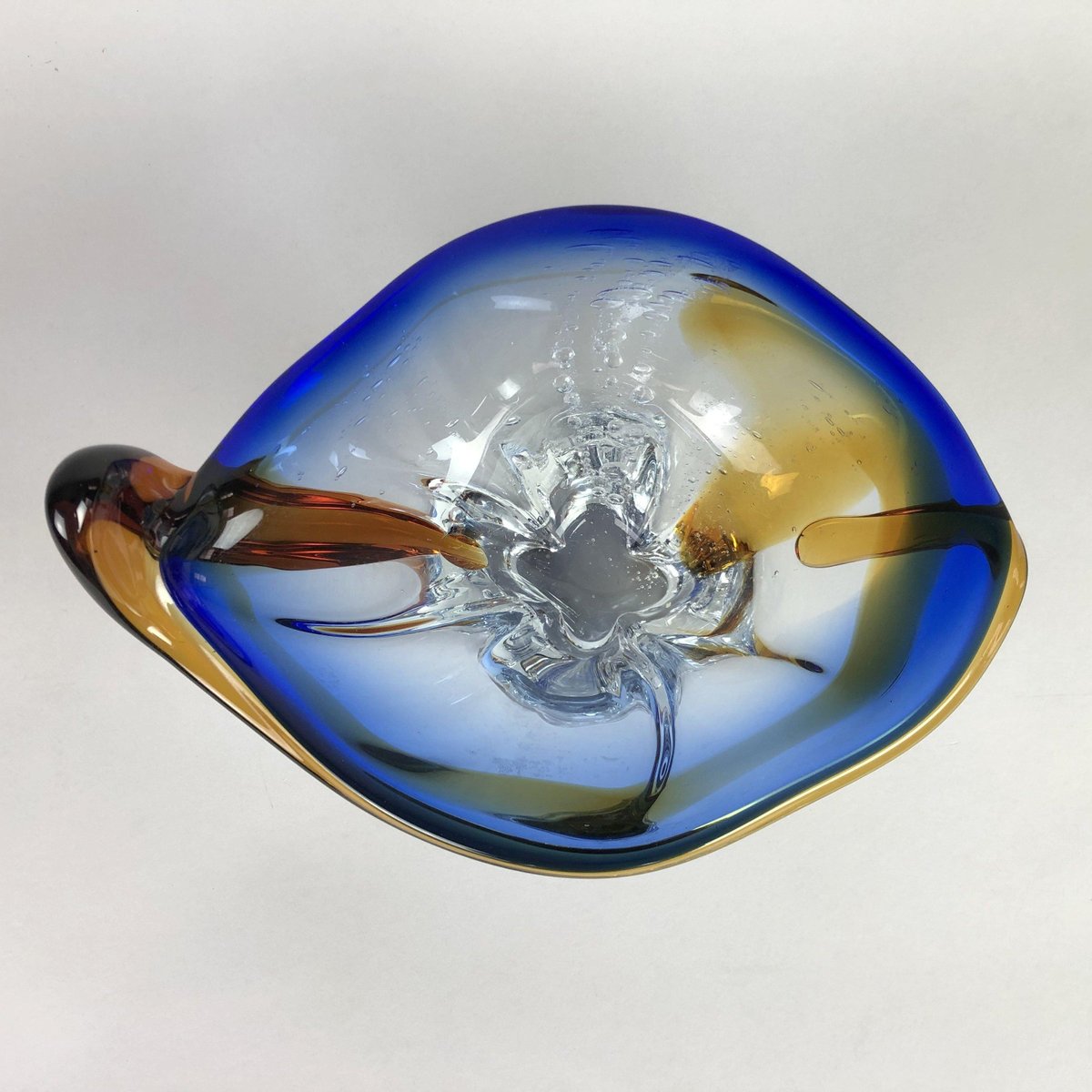 Heavy Bohemian Art Glass Bowl, 1960s