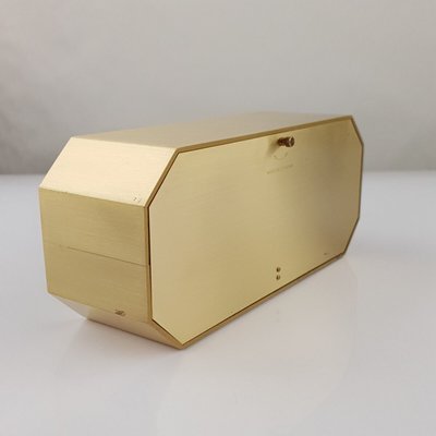 Heavy Brass Table Clock from Junghans, 1970s-FUP-1430925