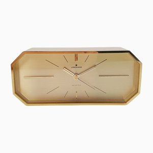 Heavy Brass Table Clock from Junghans, 1970s-FUP-1430925