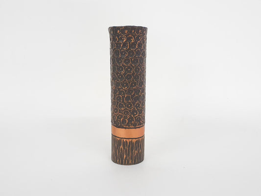 Heavy Bronze Vase with Copper Details