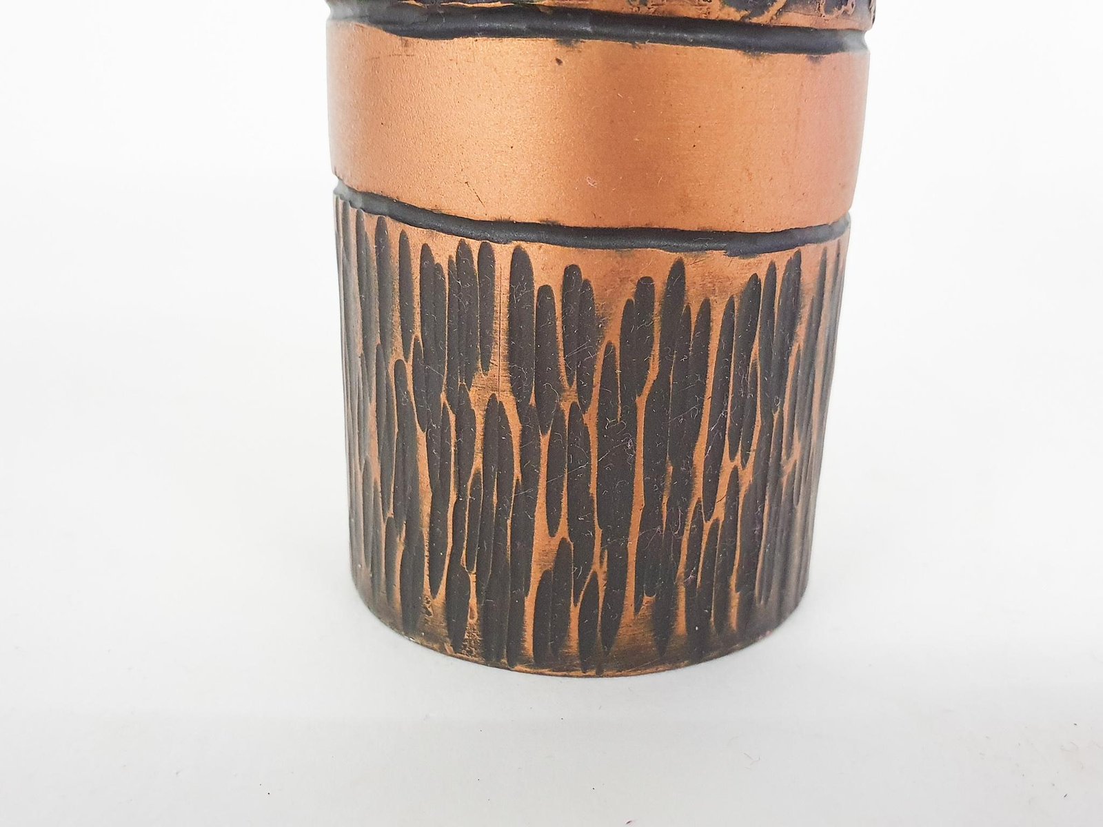 Heavy Bronze Vase with Copper Details