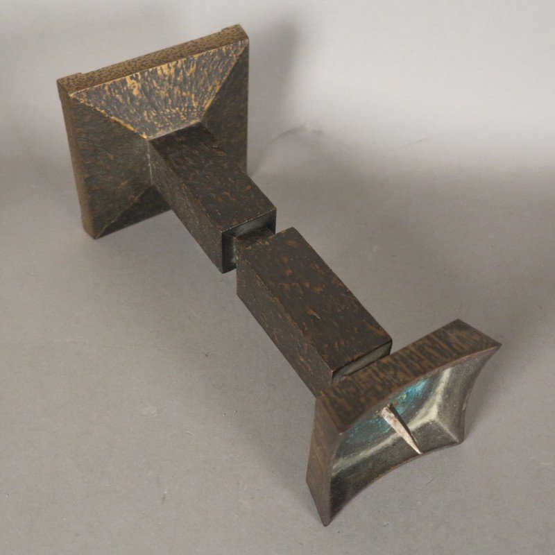 Heavy Brutalist Brass Candleholder, 1950s