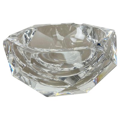 Heavy Crystal Diamond Glass Ashtray from Val Saint Lambert, Belgium, 1970s-QZ-1053190