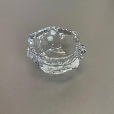 Heavy Crystal Diamond Glass Ashtray from Val Saint Lambert, Belgium, 1970s-QZ-1053190