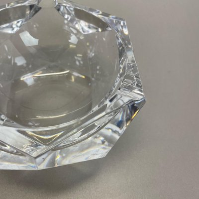 Heavy Crystal Diamond Glass Ashtray from Val Saint Lambert, Belgium, 1970s-QZ-1053190