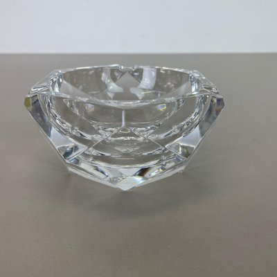 Heavy Crystal Diamond Glass Ashtray from Val Saint Lambert, Belgium, 1970s-QZ-1053190