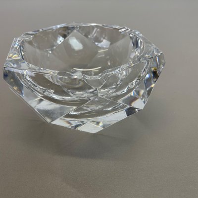 Heavy Crystal Diamond Glass Ashtray from Val Saint Lambert, Belgium, 1970s-QZ-1053190