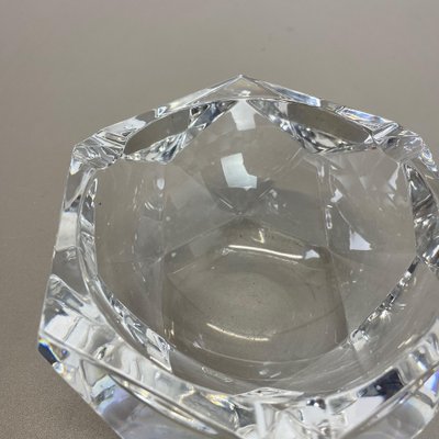 Heavy Crystal Diamond Glass Ashtray from Val Saint Lambert, Belgium, 1970s-QZ-1053190