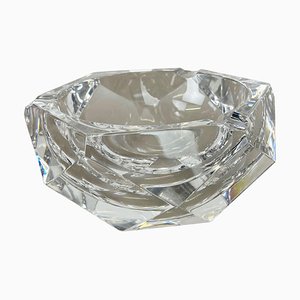 Heavy Crystal Diamond Glass Ashtray from Val Saint Lambert, Belgium, 1970s-QZ-1053190