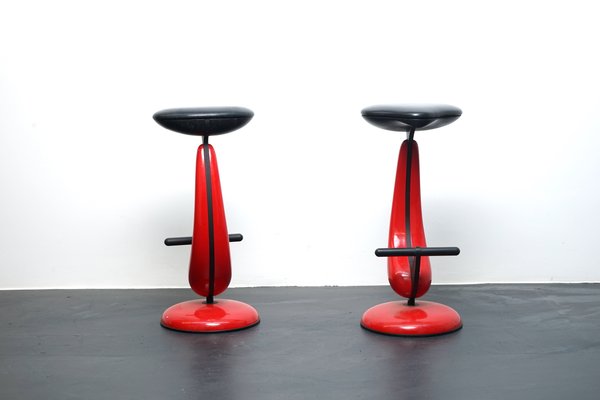 Heavy Industrial Metal Stools with Bicycle Saddle, 1980s, Set of 2-CIP-1107505