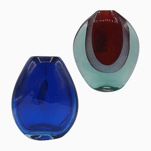 Heavy Layered Glass Vases, 1980s, Set of 2-TCS-1135282