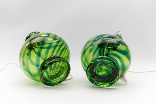 Heavy Mid-Century Modern Handblown Glass Table Lamps by Joska, Germany, 1970s, Set of 2-KQB-1742471