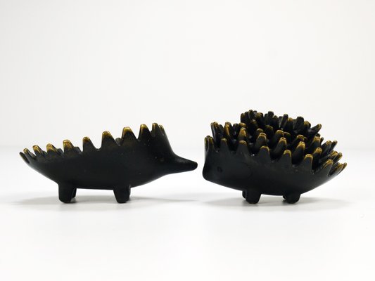 Hedgehog Stackable Brass Ashtrays by Walter Bosse for Herta Baller, Austria, 1950s, Set of 6-MWV-1754228