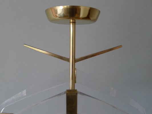 Height Adjustable Brass & Acrylic Glass Valet from Vereinigte Werkstätten Collection, 1950s-VRE-681527