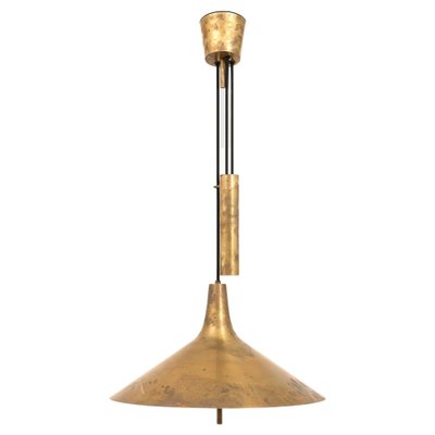 Height Adjustable Ceiling Lamp in Brass, 1960s-SC-2039384