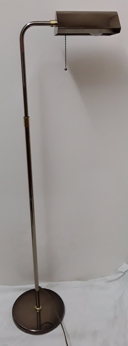 Height-Adjustable Floor Lamp with Swiveling Reflector Screen, 1980s