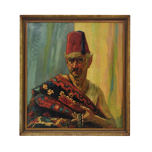 Hein Froonen, Moroccan Seller of Kilims and Jewels, 1930s, Oil Painting