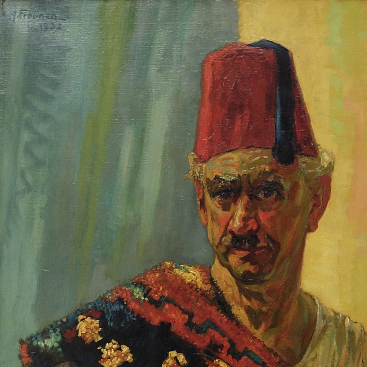 Hein Froonen, Moroccan Seller of Kilims and Jewels, 1930s, Oil Painting