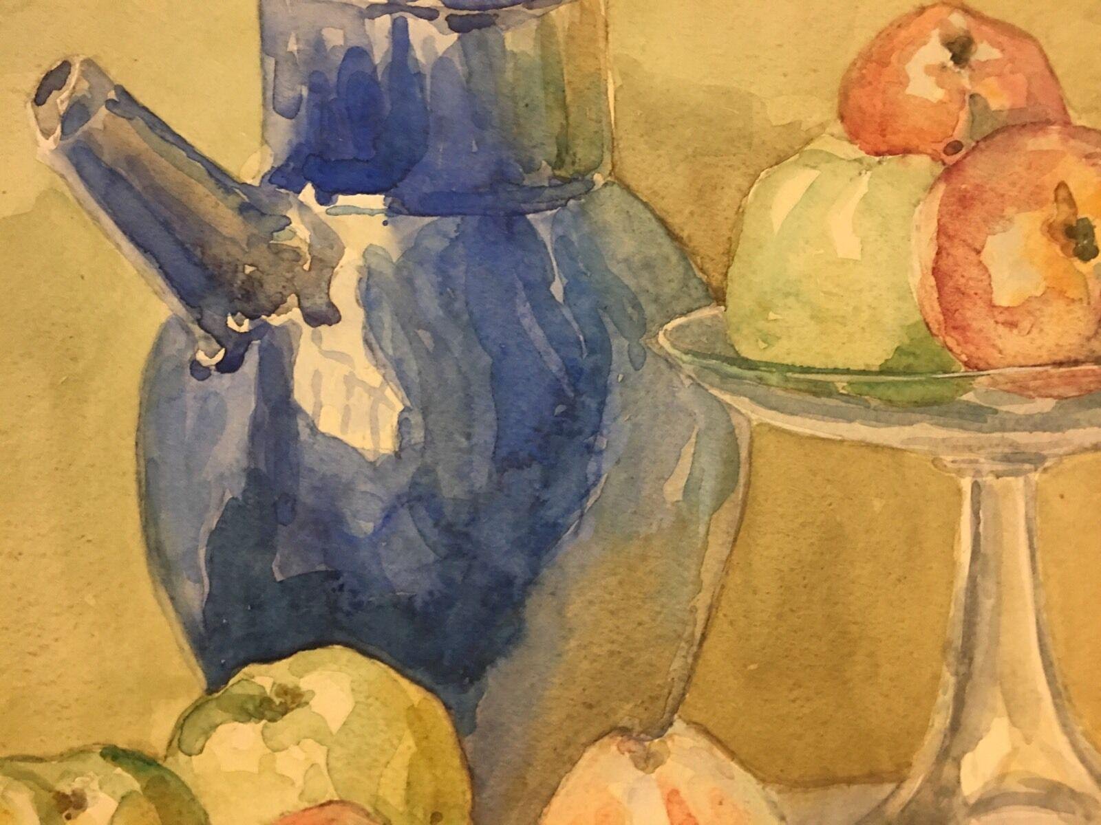 Heinrich Breul, Apples Still Life, 1917, Watercolor